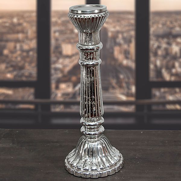 Antikas Wanddekoobjekt Kerzenhalter, Glas, Säulenoptik, Dekoration günstig online kaufen