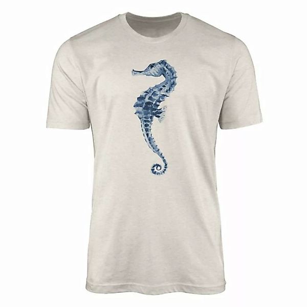 Sinus Art T-Shirt Herren Shirt 100% gekämmte Bio-Baumwolle T-Shirt Seepferd günstig online kaufen