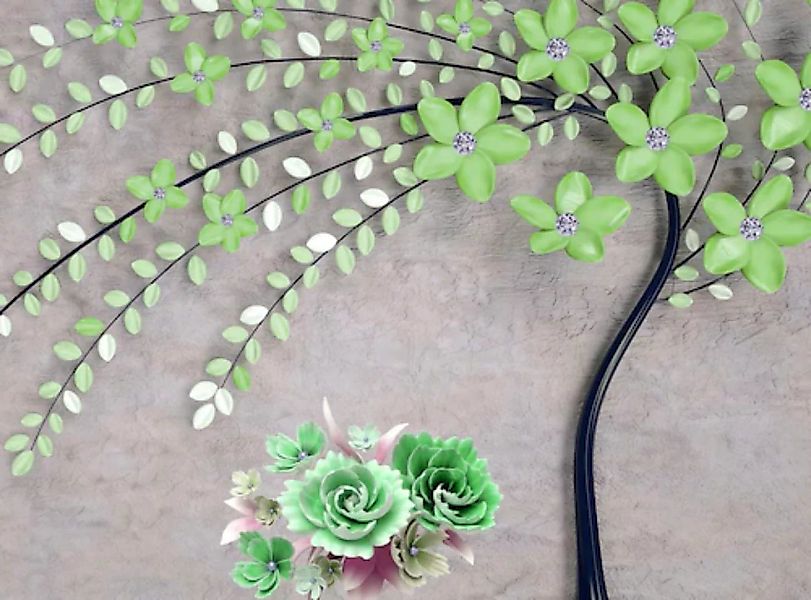 Papermoon Fototapete »Baum mit Blumen« günstig online kaufen