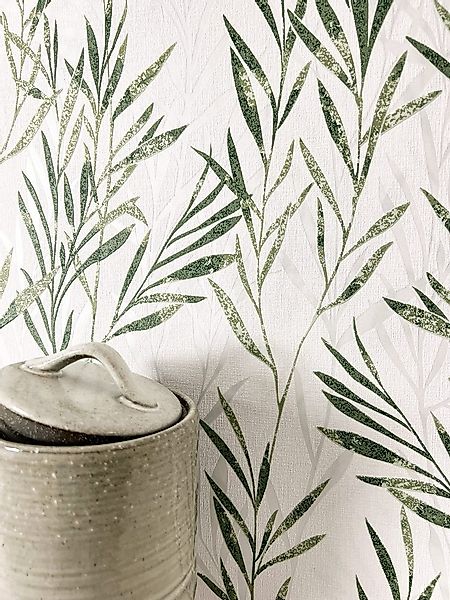 Newroom Vliestapete Lorelei Grün Tapete Mustertapete Blätter, Zweige, aufge günstig online kaufen