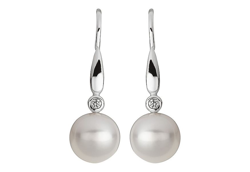 Orolino Paar Ohrhänger 585 Gold 2x Brillant 0,03ct. und Perle weiß 6,5-7mm günstig online kaufen