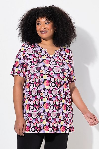Ulla Popken Longshirt Longshirt A-Linie Tunika-Ausschnitt Halbarm günstig online kaufen