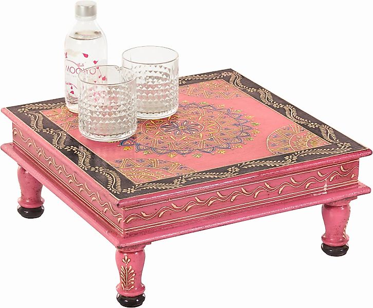 Home affaire Beistelltisch "Bajo", Mangoholz, Handbemalt, Breite 40 cm günstig online kaufen