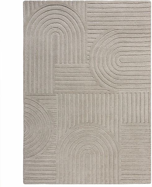 FLAIR RUGS Wollteppich "Zen Garden, modern & mit Linien" 10 mm Höhe 100% Wo günstig online kaufen