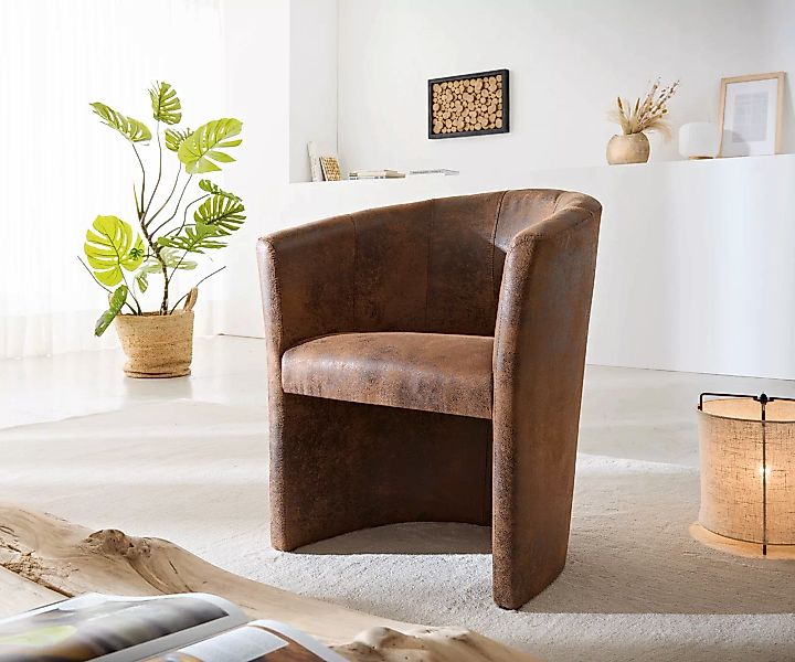 DELIFE Cocktailsessel Pieder, Braun gepolstert Antik günstig online kaufen