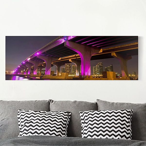 Leinwandbild Architektur & Skyline - Panorama Pink McArthur Causeway günstig online kaufen