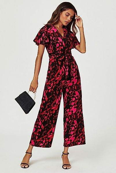 FS Collection Jumpsuit Damen Jumpsuit mit Wickeloberteil und weitem Bein (X günstig online kaufen