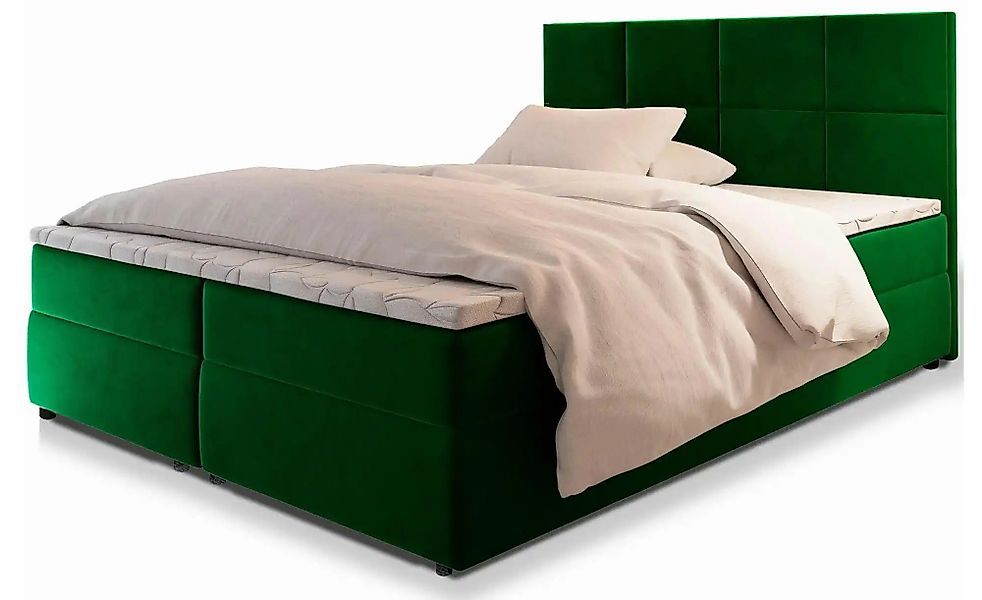 MASSENO Boxbett  Lena ¦ grün ¦ Maße (cm): B: 140 H: 98 Betten > Polsterbett günstig online kaufen