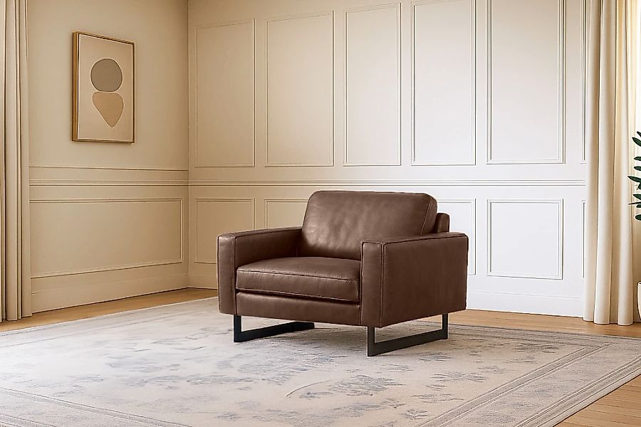 Home affaire Loveseat "Pinto 105 cm, Cord, Chenille, Lederoptik" mit Keder, günstig online kaufen