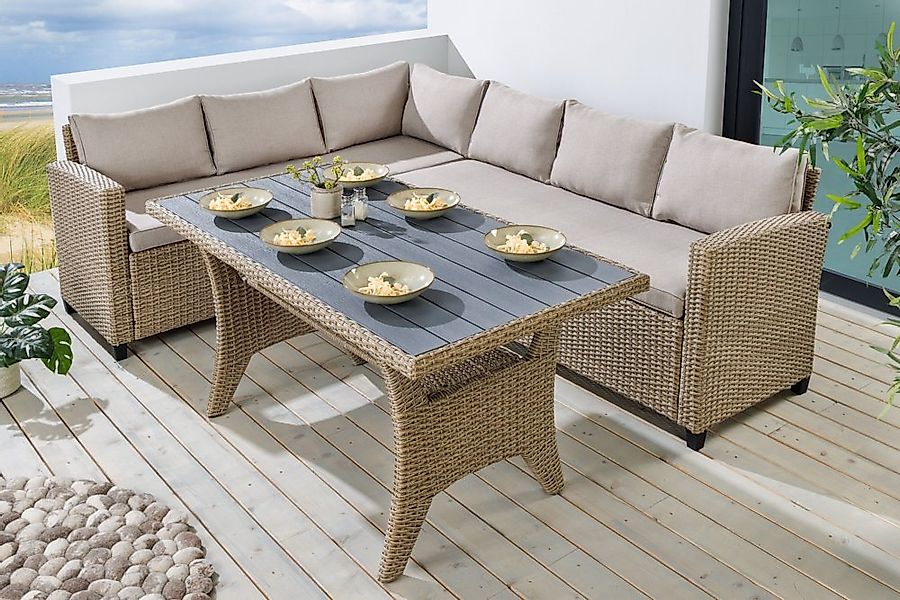 riess-ambiente Sitzgruppe MONACO 240cm natur, (Set, 1-tlg), Gartenmöbel · w günstig online kaufen