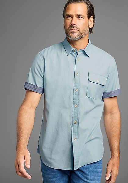 Man's World Kurzarmhemd in Leinen-Baumwollmischung günstig online kaufen