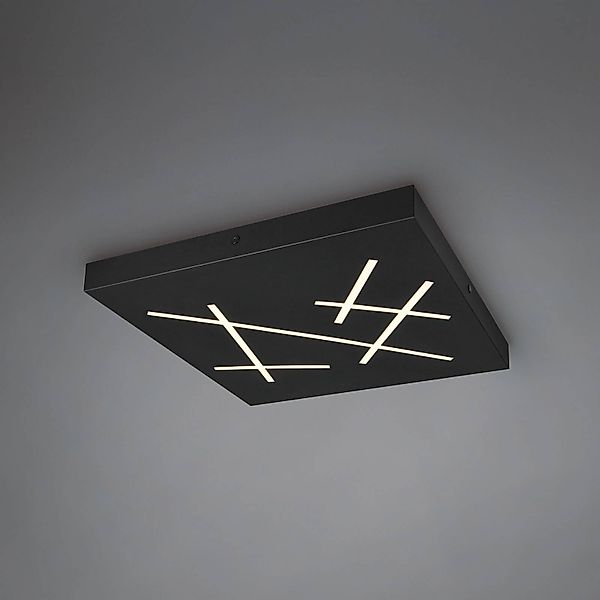 LED-Deckenlampe Snip, schwarz matt, Länge 50 cm, Metall, CCT günstig online kaufen