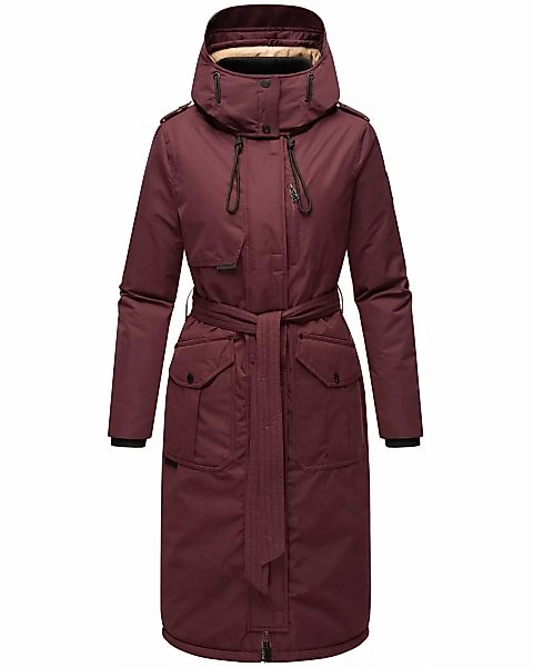 Navahoo Wintermantel "Hokulanii", Langer Winter Damenmantel mit Taillengürt günstig online kaufen