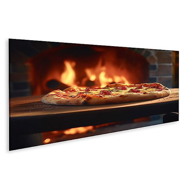 islandburner Leinwandbild Köstliche Holzgefeuerte Pizza Serviert günstig online kaufen
