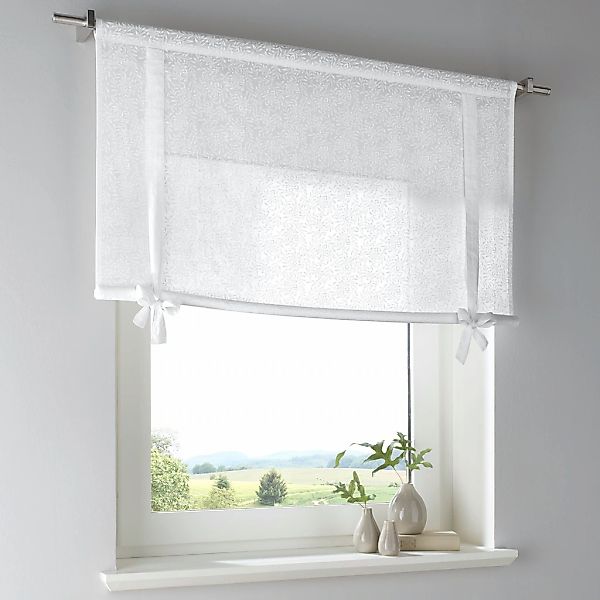 Kutti Raffrollo "Lille" mit Stangendurchzug freihängend Baumwolle Voile Raf günstig online kaufen