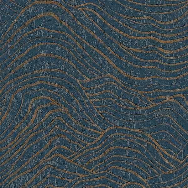 PROFHOME 395074-GU Grafik Tapete Abstrakt metallische Akzente Blau Gold 0,5 günstig online kaufen