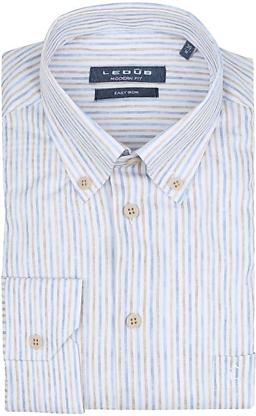 Ledub Hemd Streifen Blau  - Größe 41 günstig online kaufen