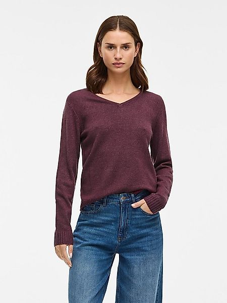 Vila V-Ausschnitt-Pullover VIRIL V-NECK L/S KNIT TOP - NOOS Materialmix, re günstig online kaufen
