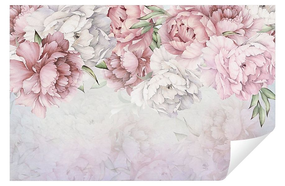 Wallarena Fototapete Blumen Pfingstrosen Romantisch Rosen Wohnzimmer Schlaf günstig online kaufen