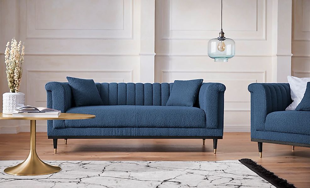 Home affaire 2-Sitzer "Chamby New", im Bouclé-Strukturbezug mit Steppung im günstig online kaufen