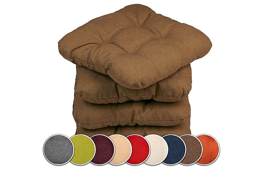 sunnypillow Stuhlkissen 4er Set Stuhlkissen 40x40 cm Bequeme 8cm, Polsterau günstig online kaufen