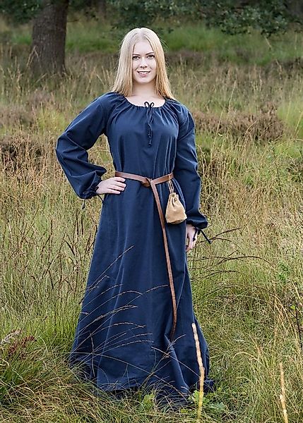 Battle Merchant Ritter-Kostüm Mittelalterkleid, Unterkleid Ana, blau günstig online kaufen