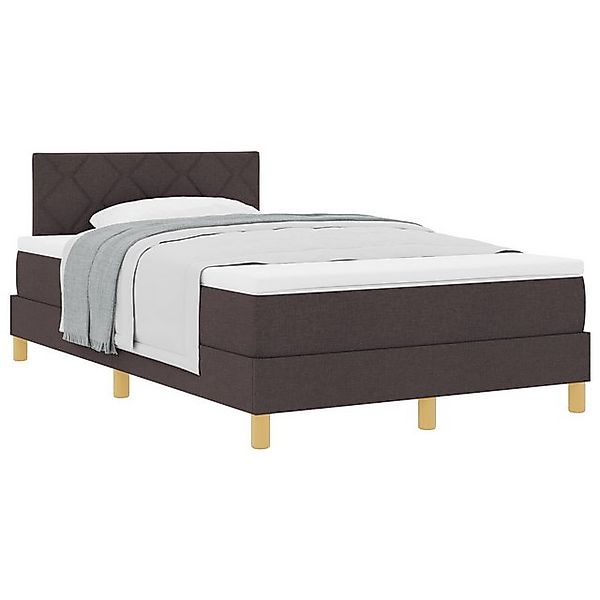 vidaXL Bett Boxspringbett mit Matratze Dunkelbraun 120x200 cm Stoff (1-tlg) günstig online kaufen