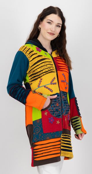 DEPROC Active Fleecejacke "Patchwork NUNAVUT LONG WMN" auch in Großen Größe günstig online kaufen