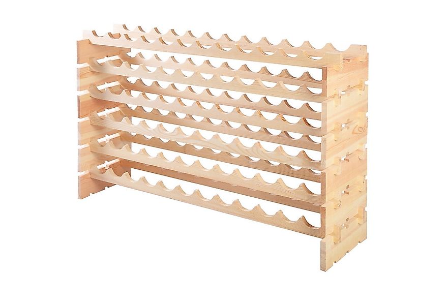 COSTWAY Weinregal 6 Ebenen, stapelbar Massivholz, für 72 Flaschen, 119x29x7 günstig online kaufen