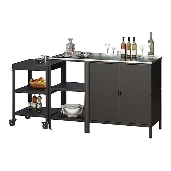 casa.pro Mehrzweckschrank-Set, (3-St), Outdoorset »Bolognano« Schwarz, günstig online kaufen