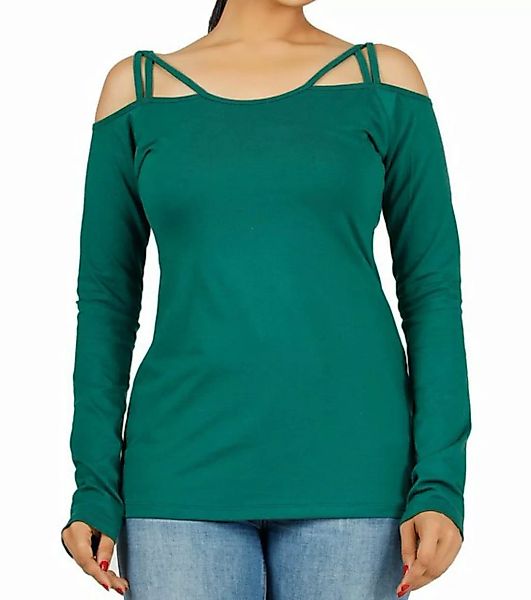 Guru-Shop Longsleeve Goa Shirt, Boho Shirt - smaragdgrün alternative Beklei günstig online kaufen