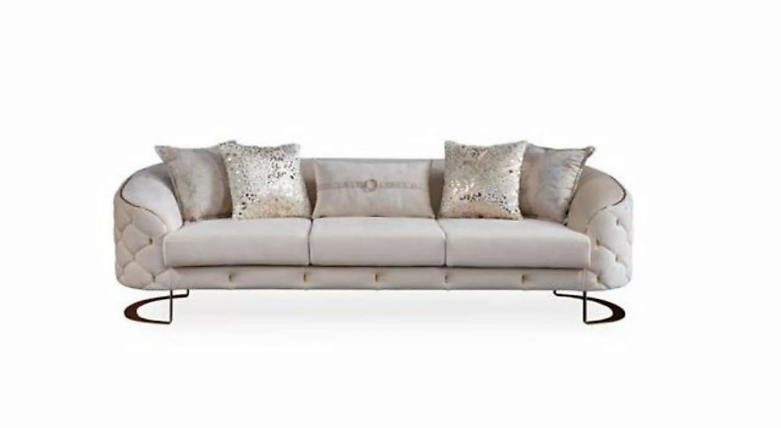 JVmoebel Sofa Weiße Chesterfield Couch 3-Sitzer luxus Möbel Polster Neu, Ma günstig online kaufen