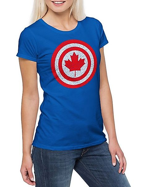 Urban Backwoods Print-Shirt Captain Canada Damen T-Shirt Kanada Canadian Fa günstig online kaufen