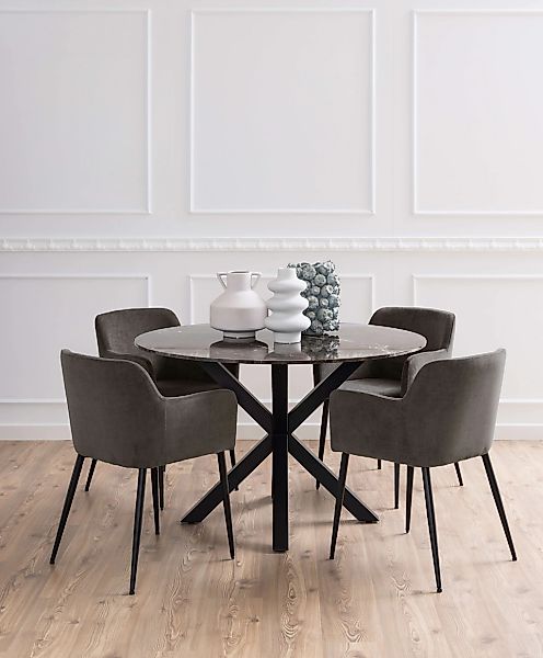 ACTONA GROUP Esstisch "Heaven" Tischplatte aus braunem, foliertem Marmor, r günstig online kaufen