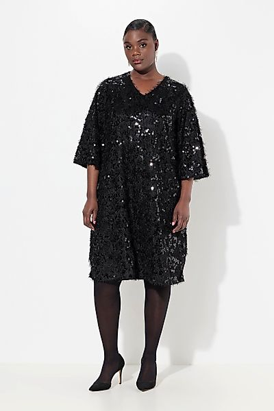Ulla Popken Cocktailkleid Kleid Fransen Pailletten günstig online kaufen