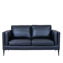 Ledersofa Couch mit Fußgestell aus Metall und Armlehnen günstig online kaufen