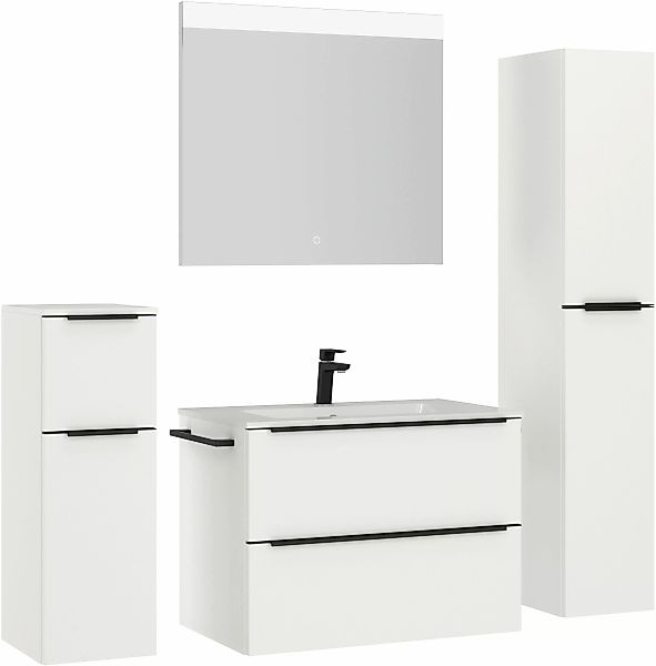 nobilia® Badmöbel-Set Levere, (4-St., vormontiert, mit günstig online kaufen