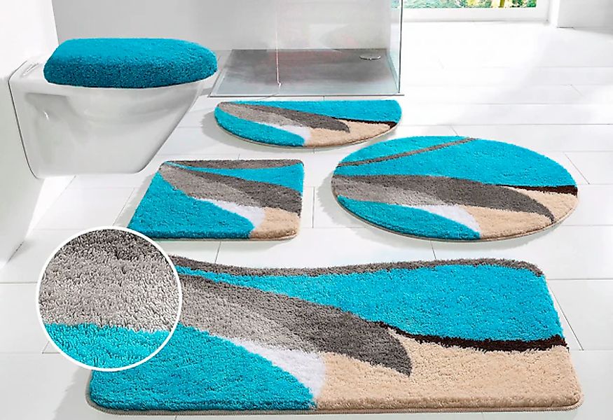 my home Badematte »Magnus, Badvorleger, Badezimmer Teppich«, rutschhemmend günstig online kaufen
