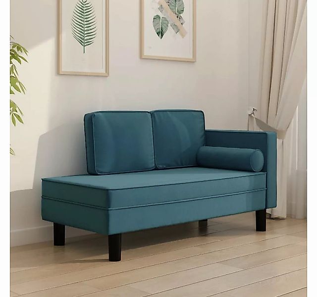vidaXL Sofa Ottomane Liegesofa Recamiere Sofa Couch 2-Sitzer Blau Samt günstig online kaufen