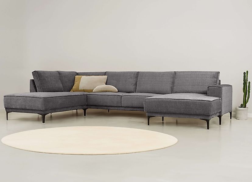 PLACES OF STYLE Wohnlandschaft »XXL Sofa Oland, Struktur, Flachgewebe, Luxu günstig online kaufen