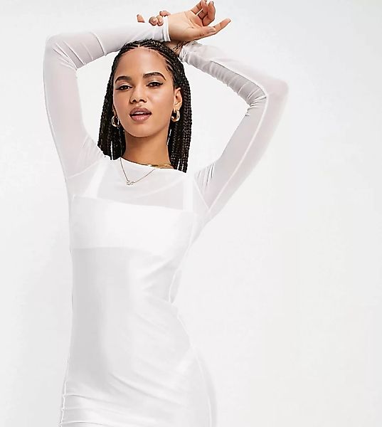 Public Desire – Mini-Strandkleid aus Netzstoff in Weiß günstig online kaufen