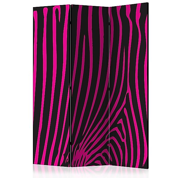 3-teiliges Paravent - Zebra Pattern (violet) [room Dividers] günstig online kaufen