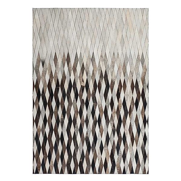 Design Teppich aus kurzem Echtfell Patchworkmuster günstig online kaufen