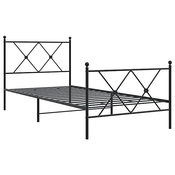vidaXL Bettgestell mit Kopf- und Fußteil Metall Schwarz 90x190 cm 376512 günstig online kaufen