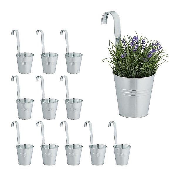 relaxdays Pflanzkübel Hängetöpfe 12er Set günstig online kaufen