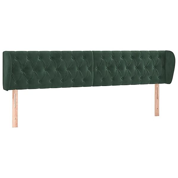 vidaXL Bett, Kopfteil mit Ohren Dunkelgrün 183x23x78/88 cm Samt günstig online kaufen