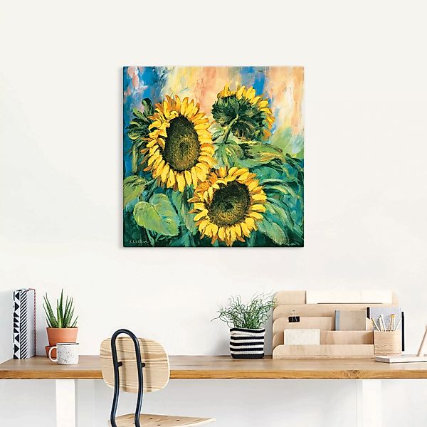 Artland Leinwandbild »Sonnenblumen II«, Blumen, (1 St.), auf Keilrahmen ges günstig online kaufen