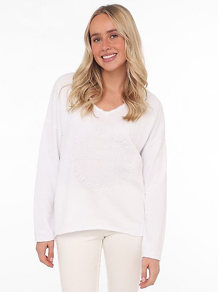 Zwillingsherz Sweatshirt "Positive Mind" Mit V-Ausschnitt günstig online kaufen