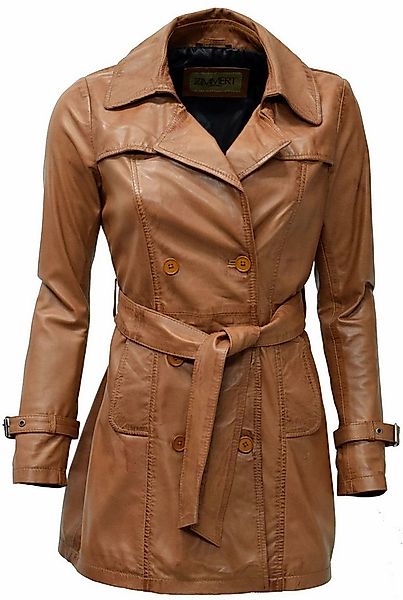 Zimmert Leather Ledermantel Anna Trenchcoat Washed Lammnappa Mantel Cognac günstig online kaufen