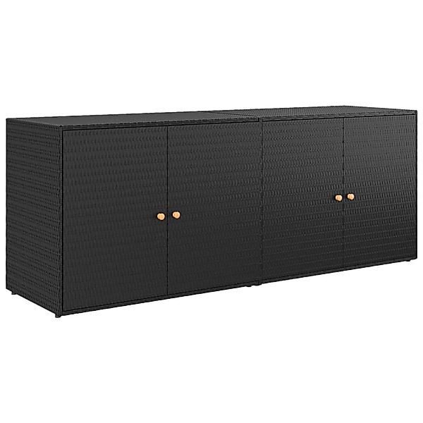 vidaXL Gartenschrank Schwarz 198x55,5x80 cm Poly Rattan günstig online kaufen